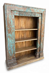 Hand-Planed Solid Wood Wardrobe, Genuine Vintage Solid Wood Furniture Hand-Restored in India by Skilled Rajasthani Artisan Craftsmen