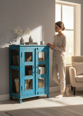 Antique Solid Stock Cabinet - genuine handcrafted solid wood india antique furniture, KBART SKU KBART-1008, front view