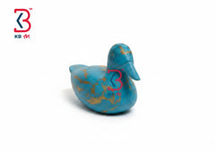 KB ART Wooden Antique Carved Duck Blue - Styled Display in Home Interior Setting - Handcrafted Wooden Decor Jodhpur