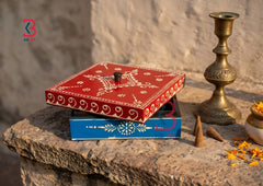 KB ART Wooden Small Square Box - Side Angle Showing Finish and Craftsmanship - Handcrafted Wooden Decor Jodhpur