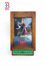 KB ART Laxmi Ji Photo Shelf - Front View of Handcrafted Detailing - Handcrafted Wooden Decor Jodhpur