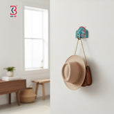 KB ART Hand Carved Wooden Single Hook - Close-Up of Hand-Carved Artisan Texture - Handcrafted Wooden Decor Jodhpur