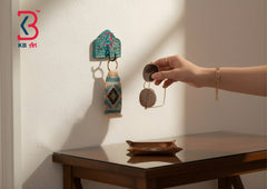 KB ART Hand Carved Wooden Single Hook - Styled Display in Home Interior Setting - Handcrafted Wooden Decor Jodhpur