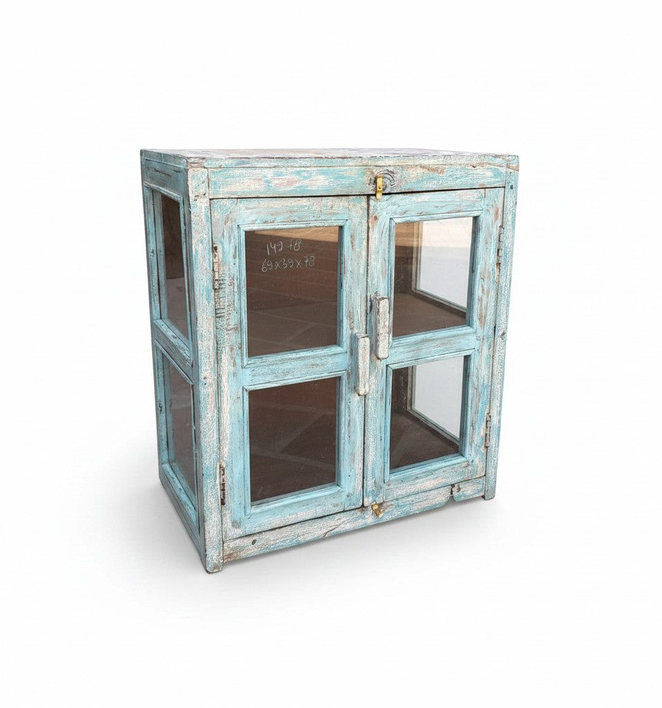 Minimalist Rustic Wardrobe - genuine handcrafted solid wood india antique furniture, KBART SKU KBART-1063, front view