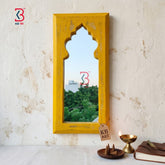 KB ART 17x8 Inch Arch Design Wooden Distressed Wal - Close-Up of Hand-Carved Artisan Texture - Handcrafted Wooden Decor Jodhpur