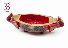 KB ART Wooden 2 Side Elephant Planter - Styled Display in Home Interior Setting - Handcrafted Wooden Decor Jodhpur