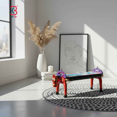 Handcrafted Wooden Horse Bench | Traditional Rajasthani Hand-Painted Decorative Stool