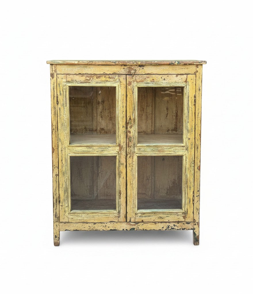 Vintage Eroded Finish Cabinet - genuine handcrafted solid wood india antique furniture, KBART SKU KBART-1096, front view