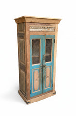 Antique Indian Lattice Work Wardrobe - genuine handcrafted solid wood india antique furniture, KBART SKU KBART-1005, front view