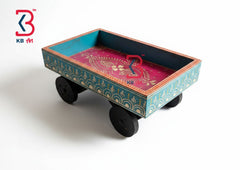 KB ART Handcrafted Wooden Thella Miniature Decorative Cart – Jodhpur Traditional Indian Handicraft Showpiece