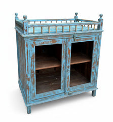 Premier Antique Almirah - close-up detail of hand-carved solid wood finish and joinery, KBART SKU KBART-1069