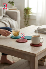 Boho style hand-carved wooden wall plates gallery wall arrangement
