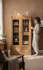 Crown Molded Antique Wardrobe - genuine handcrafted solid wood india antique furniture, KBART SKU KBART-1027, front view