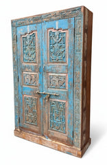 Timeless Texture Antique Armoire - close-up detail of hand-carved solid wood finish and joinery, KBART SKU KBART-1087
