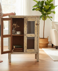 Exquisite Indian Heritage Armoire - genuine handcrafted solid wood india antique furniture, KBART SKU KBART-1040, front view