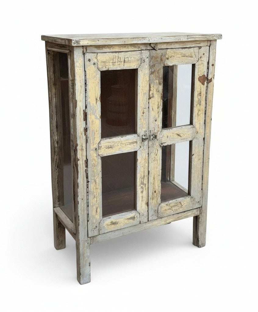 Exquisite Indian Heritage Armoire - close-up detail of hand-carved solid wood finish and joinery, KBART SKU KBART-1040