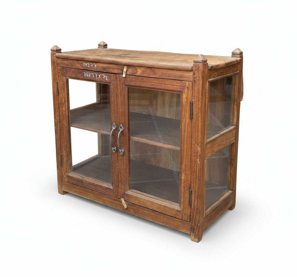 Sophisticated Antique Armoire - close-up detail of hand-carved solid wood finish and joinery, KBART SKU KBART-1081