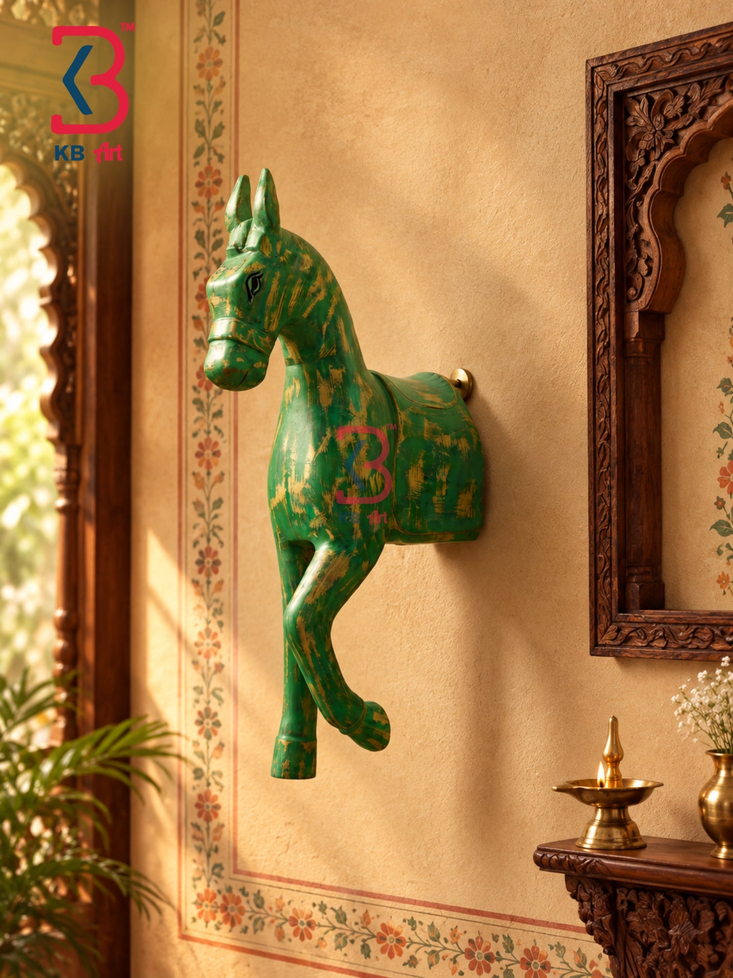 Vastu seven horses wall décor for home entrance and office interior styling.