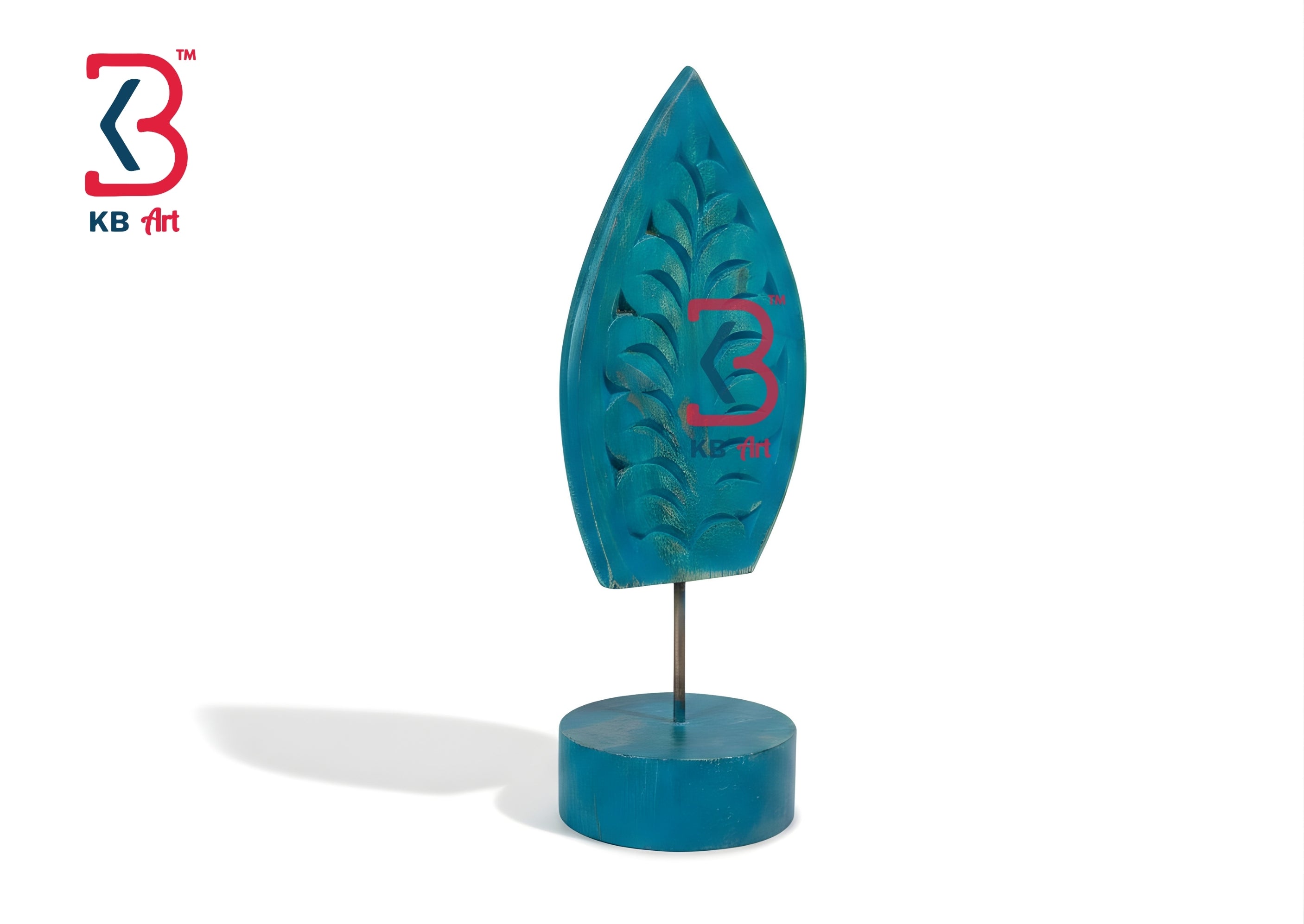 KB ART Wooden Carved Christmas Tree With Stand - Close-Up of Hand-Carved Artisan Texture - Handcrafted Wooden Decor Jodhpur