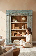 Heritage Style Wood Cupboard - genuine handcrafted solid wood india antique furniture, KBART SKU KBART-1055, front view