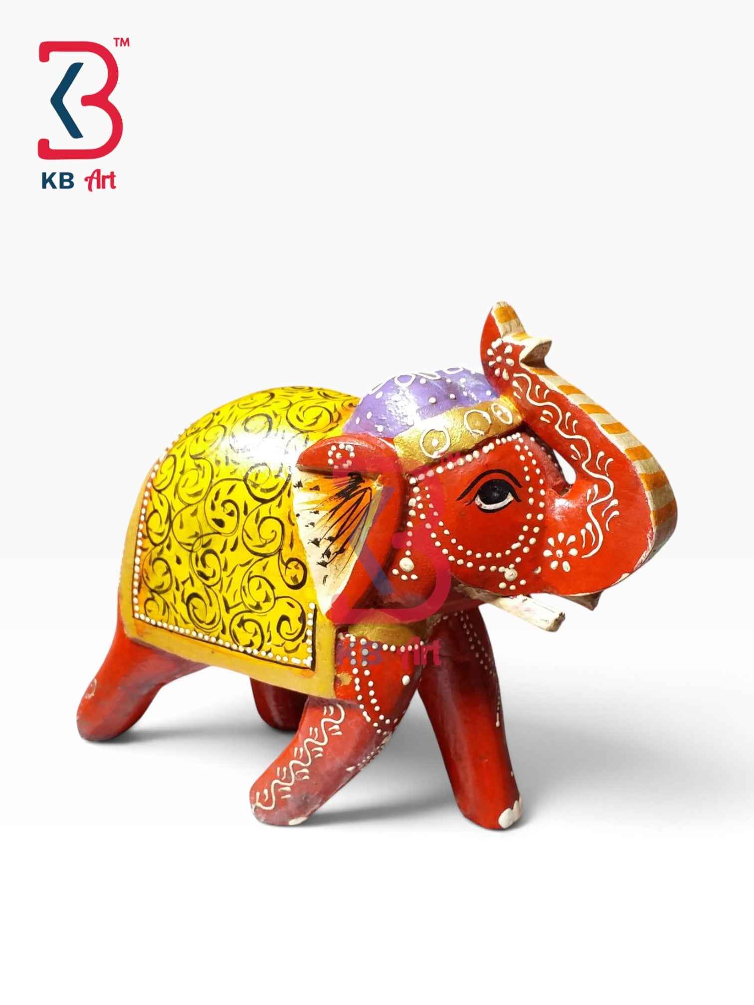 Royal Rajasthani Wooden Elephant Craft Handcrafted Indian Artisan Tabletop Showpiece Home Office Shelf Console Interior Styling Heritage Gift Collection Piece