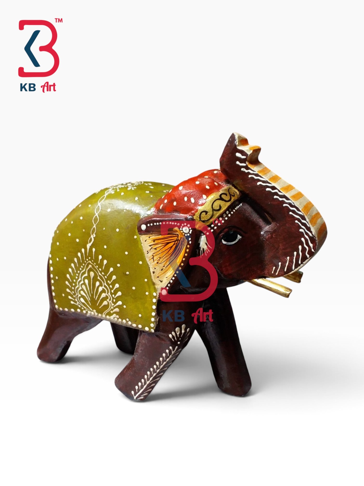 KB ART Vastu Remedy Wooden Elephant Statue Trunk Upwards Handcrafted Indian - Vastu Remedy Wooden Elephant Statue Trunk Upwards