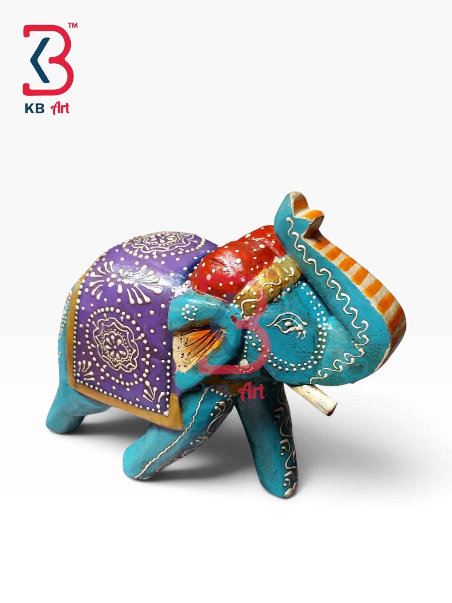 Auspicious Wooden Elephant Pair Single Piece Decor Handcrafted Indian Artisan Tabletop Showpiece Home Office Shelf Console Interior Styling Heritage Gift