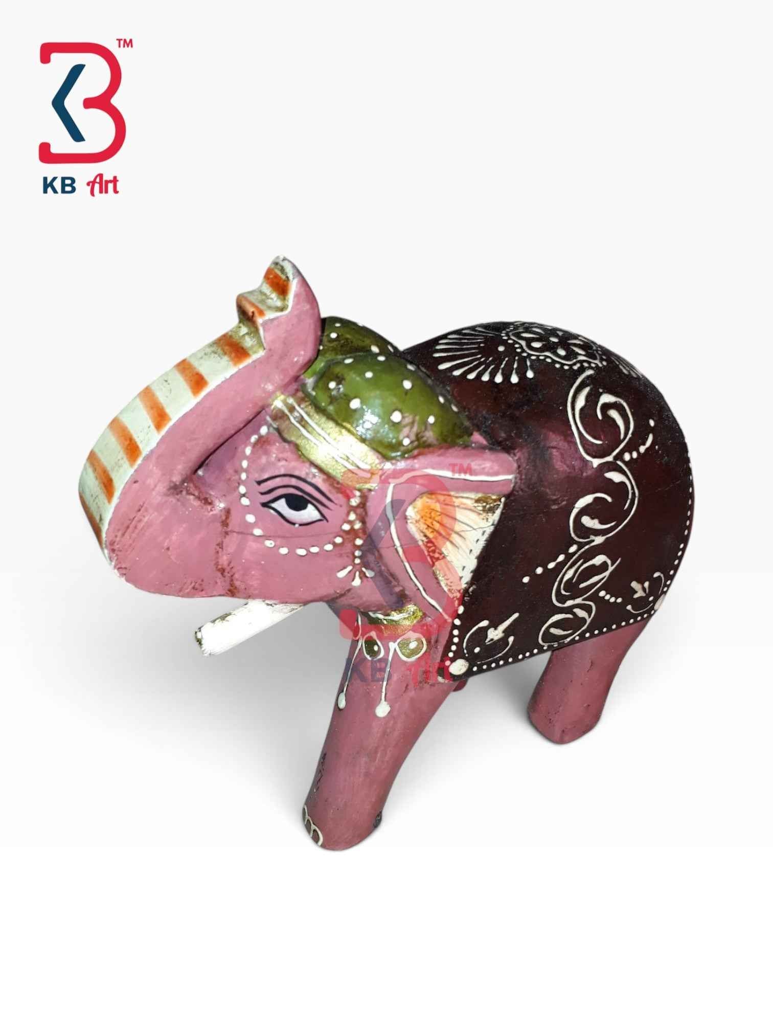 Ethnic Wooden Elephant Tabletop Decor Accent Handcrafted Indian Artisan Showpiece Home Office Shelf Console Interior Styling Heritage Gift Collection Piece
