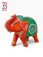 KB ART Handcrafted Artisan Wood Elephant Showpiece Cabinets Indian Tabletop Home - Handcrafted Artisan Wood Elephant Showpiece for Cabinets