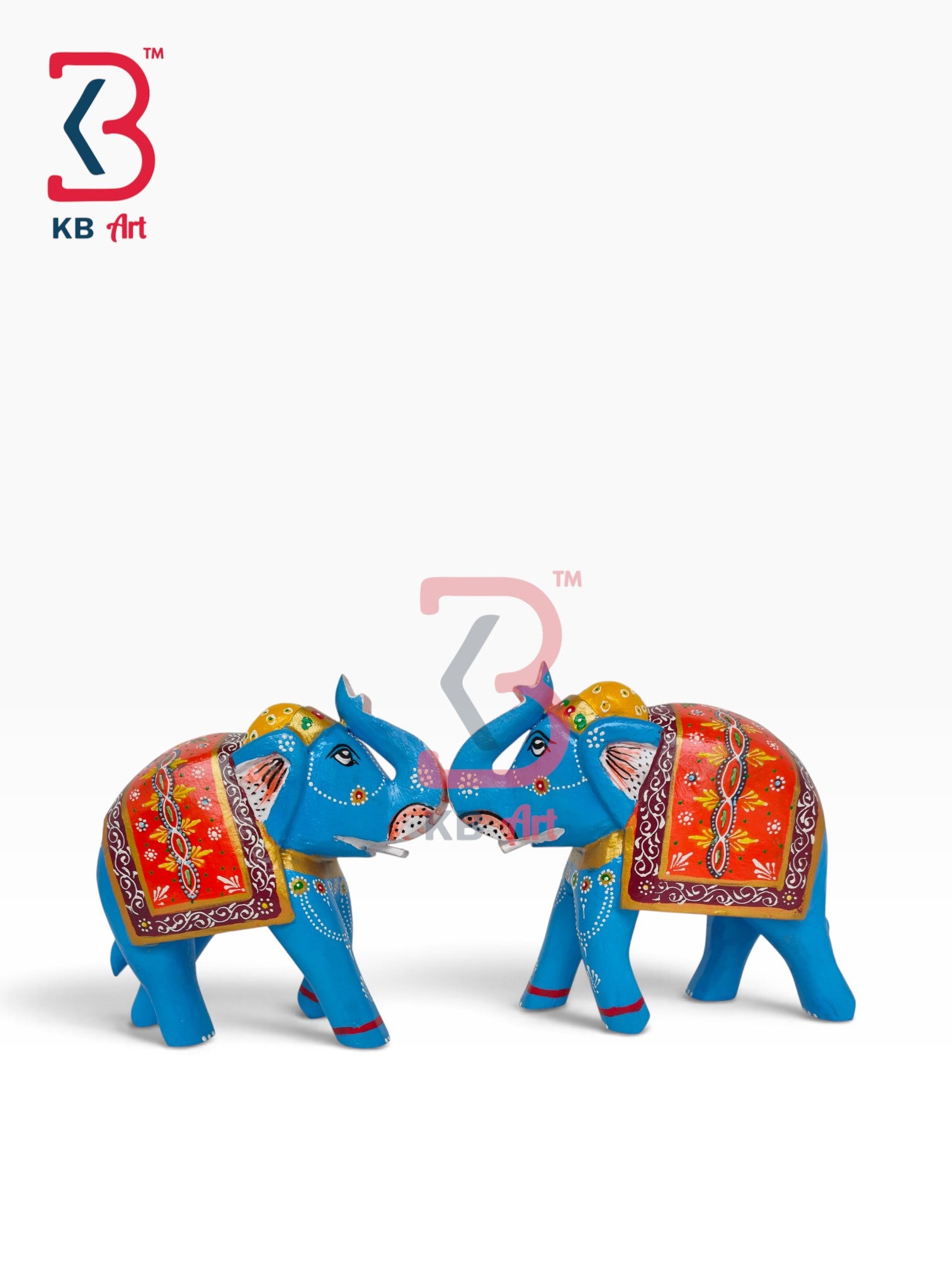 KB ART Royal Indian Wooden Elephant Figurine Home Styling Handcrafted Indian - Royal Indian Wooden Elephant Figurine Home Styling