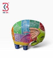 KB ART Ethnic Jodhpur Handicrafts Multicolor Wood Elephant Showpiece Handcrafted Indian - Ethnic Jodhpur Handicrafts Multicolor Wood Elephant Showpiece