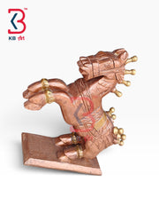 KB ART Miniature Antique Copper Gold Painted Wooden Jumping Horse Vastu - Miniature Antique Copper Gold Painted Wooden Jumping Horse Vastu Decor