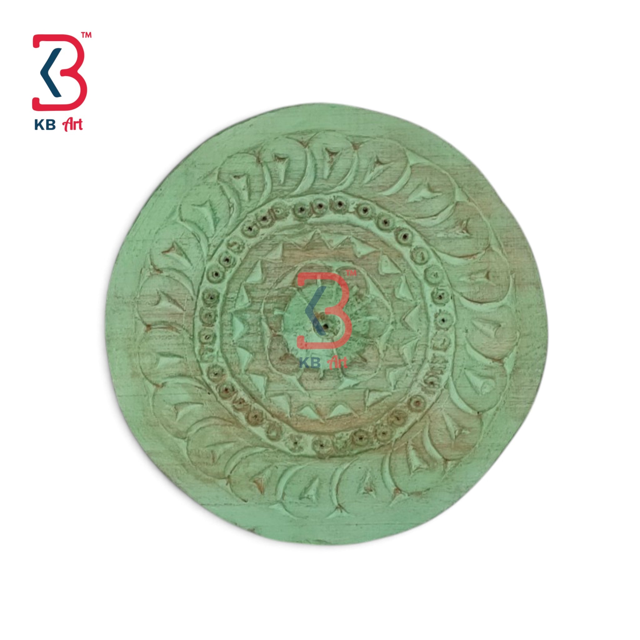 KB ART Rustic wooden mandala wall panel plate decor – styled home decor lifestyle view