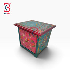 KB ART Artisan Painted Wood MDF Drawer Organizer Vanity Box Handcrafted - Artisan Painted Wood Mdf Drawer Organizer for Vanity