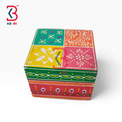 KB ART Vintage Look Wooden MDF Carved Box Handcrafted Indian Artisan - Vintage Look Wooden Mdf Carved Box