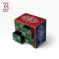KB ART Solid Wooden MDF Jewelry Organizer Drawer Box Handcrafted Indian - Solid Wooden Mdf Jewelry Organizer Drawer Box
