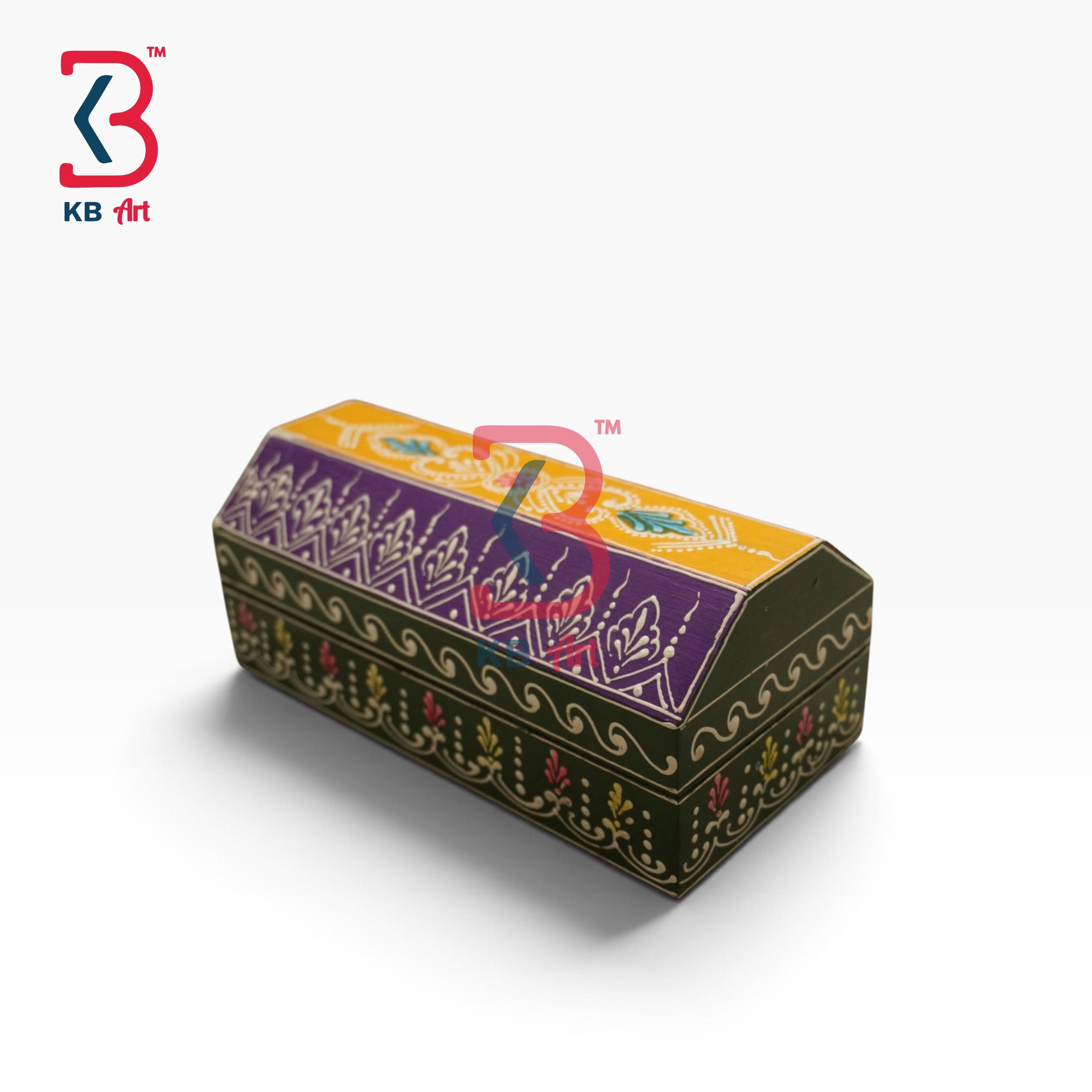KB ART Traditional Wood MDF Mini Chest Box Handcrafted Indian Artisan - Traditional Wood Mdf Mini Chest Box