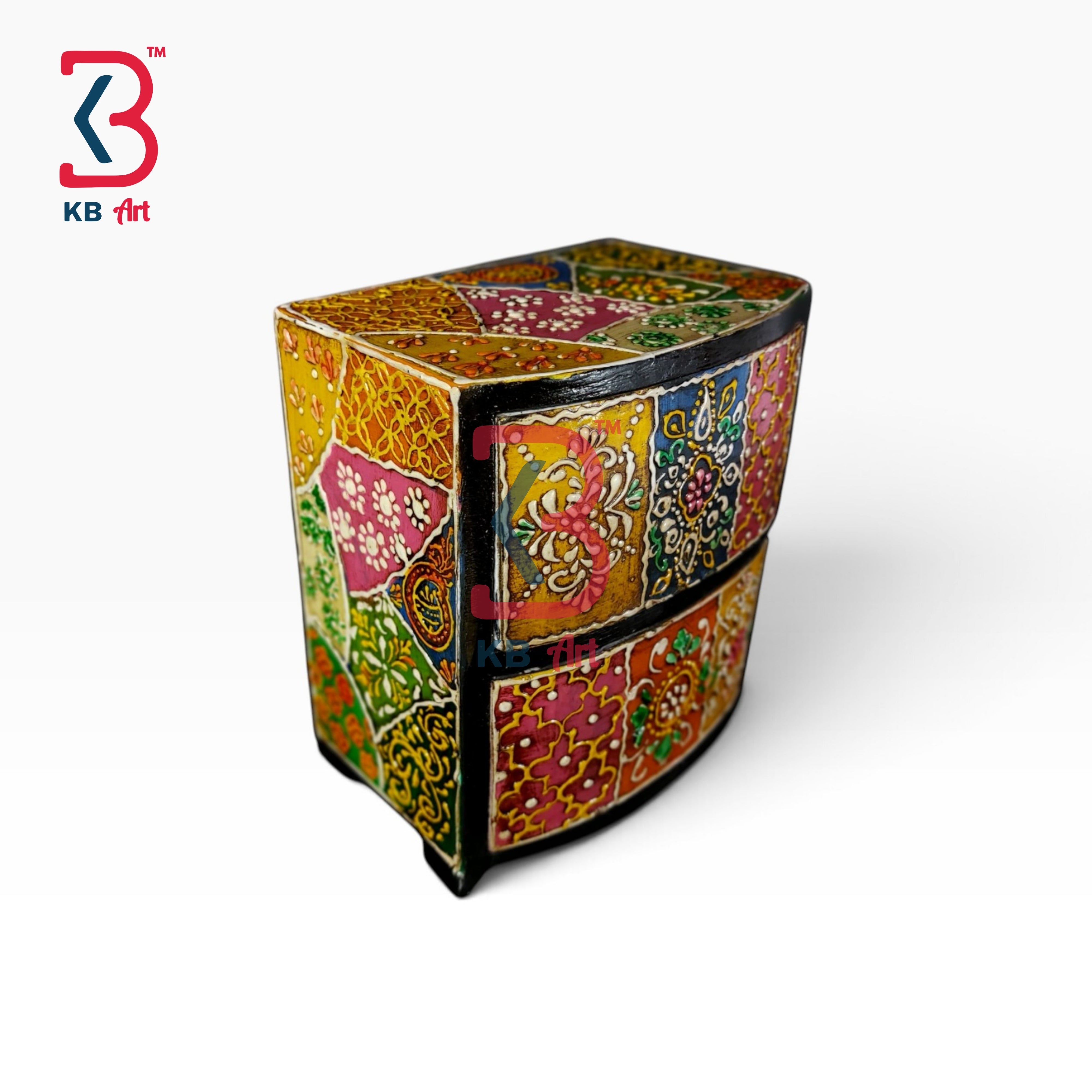 KB ART Solid Wood MDF Handcrafted Drawer Organizer Box Indian Artisan - Solid Wood Mdf Handcrafted Drawer Organizer Box
