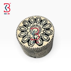 KB ART Artisan Painted Wood MDF Round Trinket Box Vanity Handcrafted - Artisan Painted Wood Mdf Round Trinket Box for Vanity