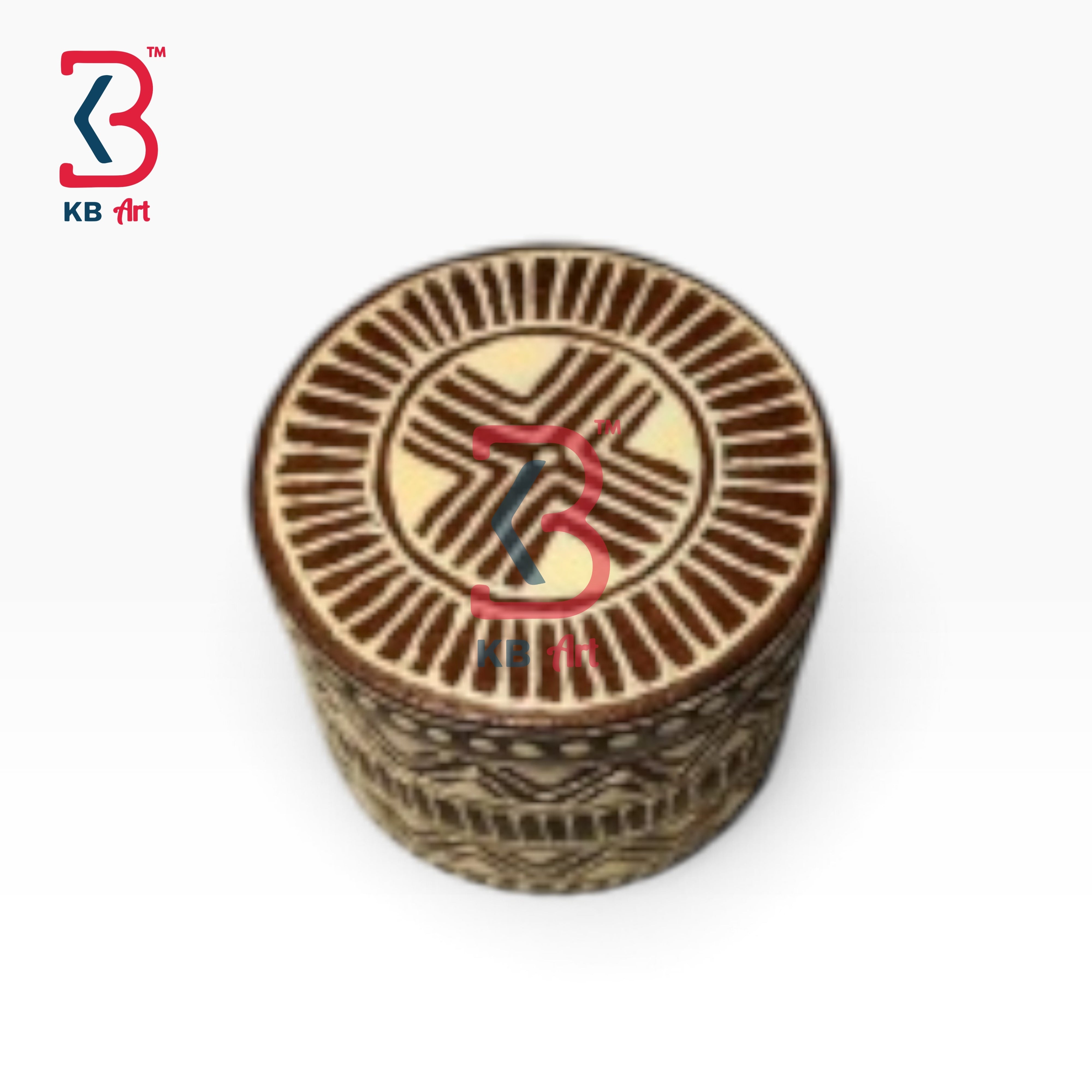 KB ART Rustic Handcrafted Wooden MDF Round Ring Case Decor Box - Rustic Handcrafted Wooden Mdf Round Ring Case Decor