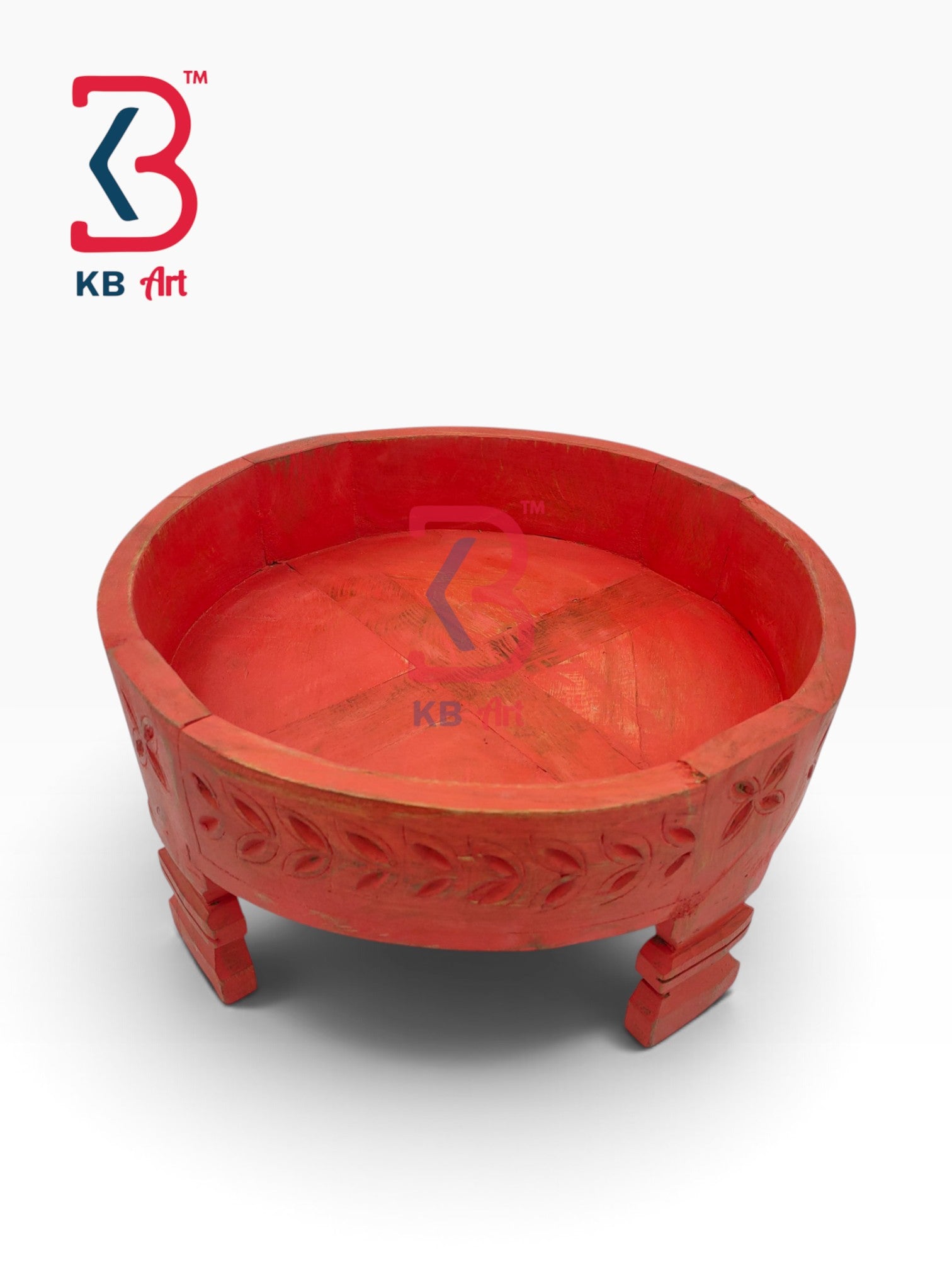 KB ART Authentic Jodhpur Handicrafts Wooden Carved Chakki Handcrafted Indian Artisan - Authentic Jodhpur Handicrafts Wooden Carved Chakki