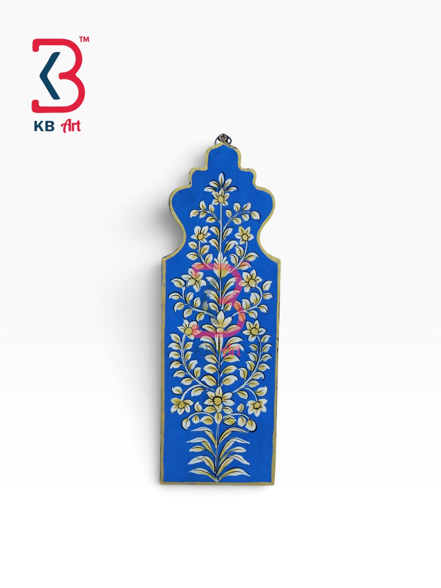 KB ART Artisan crafted rust blue mughal wooden jharokha wall showpiece – styled home decor lifestyle view