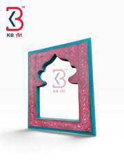 KB ART B Vintage Style Pink Painted Wooden Jharokha Vanity Mirror - Wooden Jharokha Wall Mirror (Photo 2 of 2) | SKU KB-5272-B