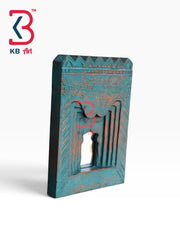 KB ART Vintage Style Carved Wood Temple Wall Mirror Showpiece - Wooden Temple Wall Mirror (Photo 2 of 2) | SKU KB-5304-B