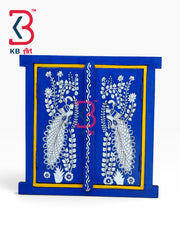 KB ART Traditional Rajasthani Hand Painted Wood Window Mirror Frame - Wooden Window Wall Mirror (Photo 2 of 2) | SKU KB-5308-B