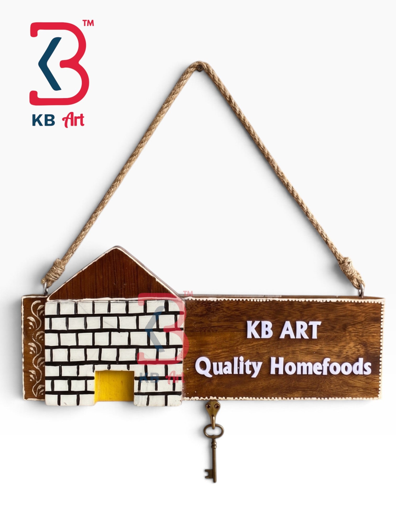 KB ART Rustic Distressed Finish Wood Lettering Plaque Decor - Wooden Nameplate & Wall Sign (Photo 2 of 2) | SKU KB-5320-B