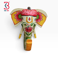 7-inch wall hanging – solid wood elephant head wall mount showpiece for living room | KB ART, Jodhpur Rajasthan