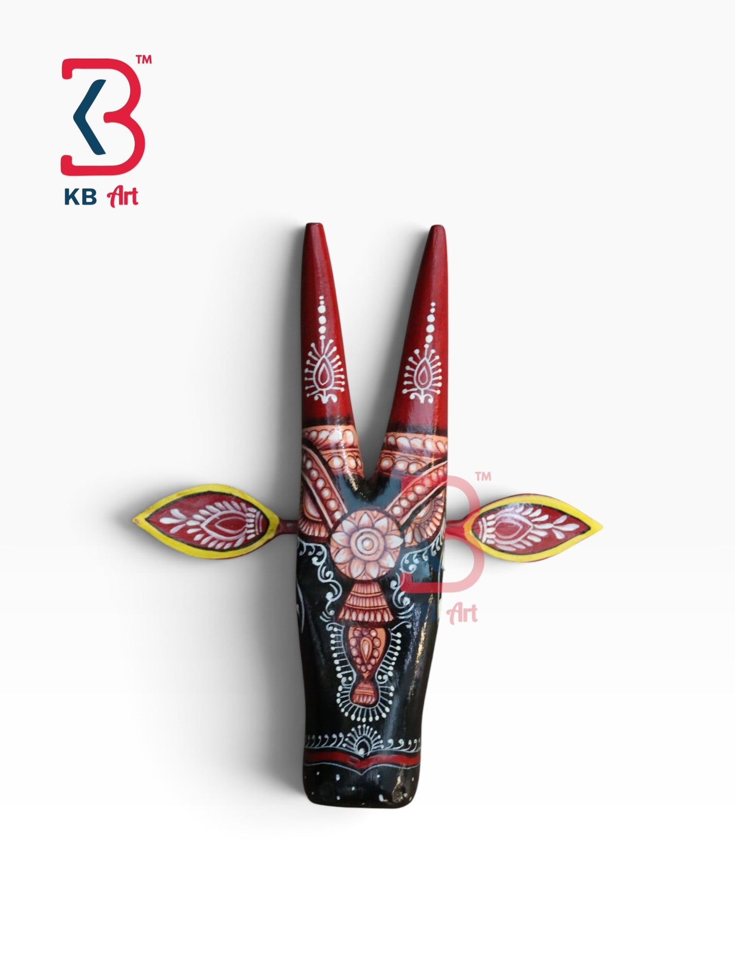 11-inch wall hanging – artistic carved wooden sacred cow mask home styling | KB ART, Jodhpur Rajasthan