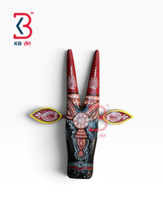 11-inch wall hanging – artistic carved wooden sacred cow mask home styling | KB ART, Jodhpur Rajasthan