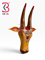 16-inch cow head wall hanging – traditional jodhpur handicrafts 16 inch wooden cow mask | KB ART, Jodhpur Rajasthan